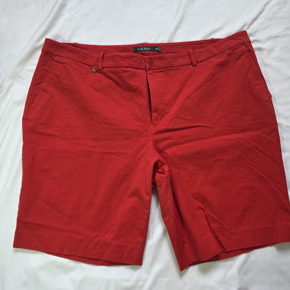 Ralph Lauren 22 W women Shorts 8 In Inseem Gold Accents Y2k Preppy